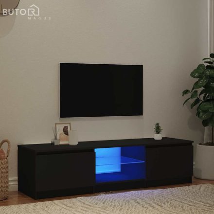 vidaXL fekete TV-szekrény LED lámpákkal 140 x 40 x 36 cm