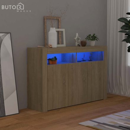 vidaXL sonoma tölgy színű tálalószekrény LED-ekkel 115,5 x 30 x 75 cm