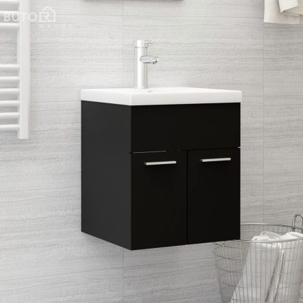 vidaXL fekete szerelt fa mosdószekrény 41 x 38,5 x 46 cm