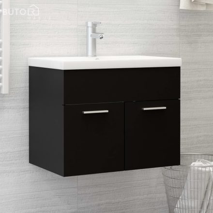 vidaXL fekete szerelt fa mosdószekrény 60 x 38,5 x 46 cm
