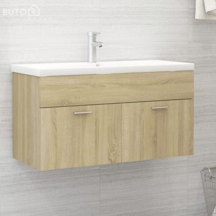 vidaXL sonoma tölgy színű szerelt fa mosdószekrény 90 x 38,5 x 46 cm