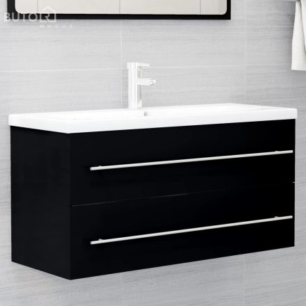 vidaXL fekete szerelt fa mosdószekrény 100 x 38,5 x 48 cm