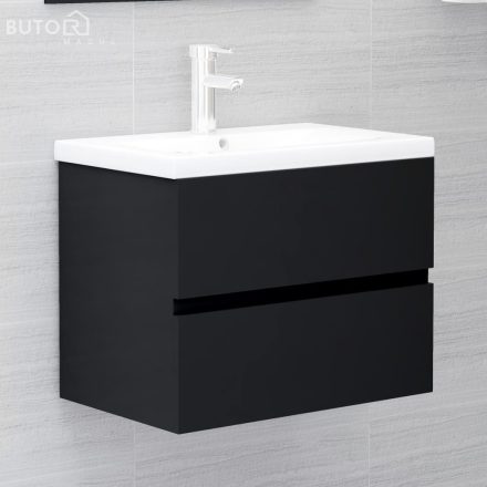vidaXL fekete szerelt fa mosdószekrény 60 x 38,5 x 45 cm