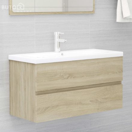 vidaXL sonoma tölgy színű szerelt fa mosdószekrény 90 x 38,5 x 45 cm