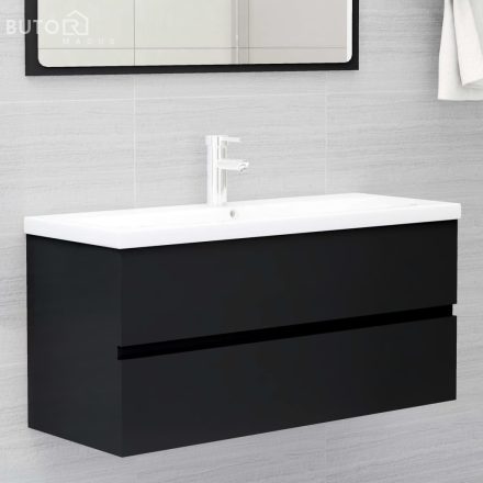 vidaXL fekete szerelt fa mosdószekrény 100 x 38,5 x 45 cm