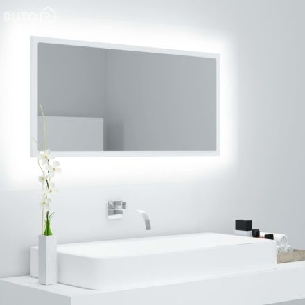 vidaXL fehér akril LED-es fürdőszobai tükör 90 x 8,5 x 37 cm