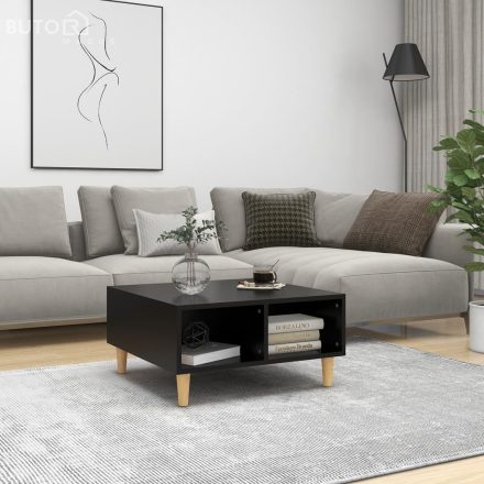 vidaXL fekete szerelt fa dohányzóasztal 60x 60 x 30 cm