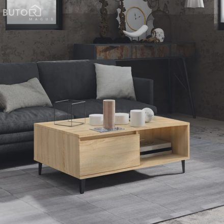 vidaXL sonoma tölgy színű szerelt fa dohányzóasztal 90 x 60 x 35 cm