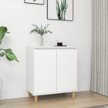 vidaXL fehér szerelt fa tálalószekrény tömör falábakkal 60x35x70 cm