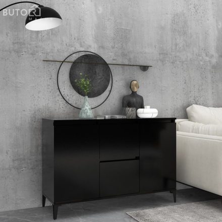 vidaXL fekete szerelt fa tálalószekrény 102 x 35 x 70 cm