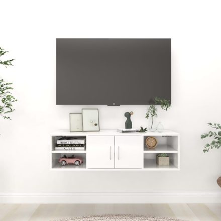 vidaXL magasfényű fehér szerelt fa fali polc 102 x 30 x 29 cm