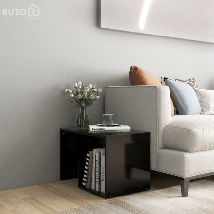vidaXL fekete forgácslap kisasztal 59 x 36 x 38 cm