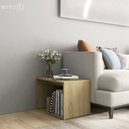 vidaXL sonoma tölgy színű szerelt fa kisasztal 59 x 36 x 38 cm