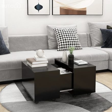 vidaXL fekete szerelt fa dohányzóasztal 60 x 60 x 38 cm