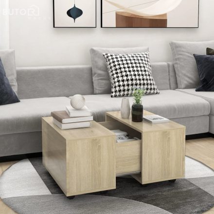 vidaXL sonoma tölgy színű szerelt fa dohányzóasztal 60 x 60 x 38 cm