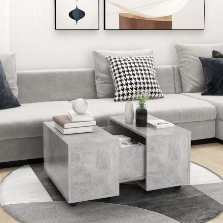 vidaXL betonszürke szerelt fa dohányzóasztal 60 x 60 x 38 cm