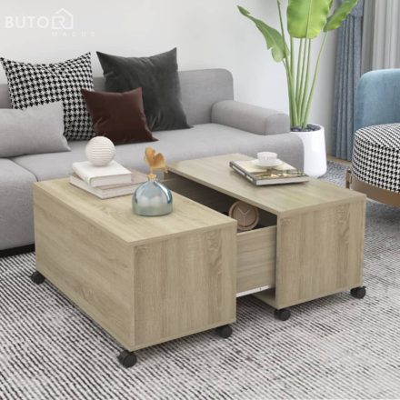 vidaXL sonoma tölgy színű szerelt fa dohányzóasztal 75 x 75 x 38 cm