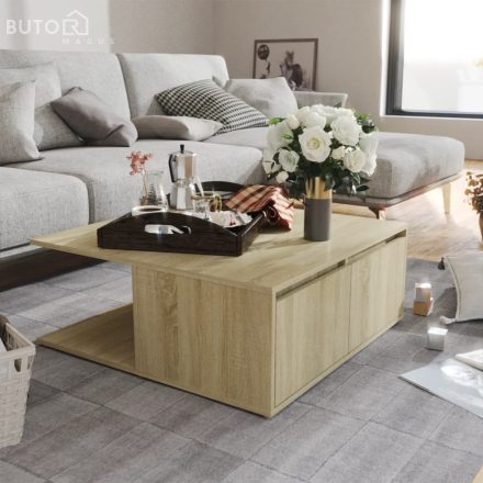 vidaXL sonoma tölgy színű szerelt fa dohányzóasztal 80 x 80 x 31 cm