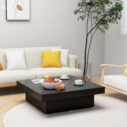 vidaXL fekete szerelt fa dohányzóasztal 90 x 90 x 28 cm