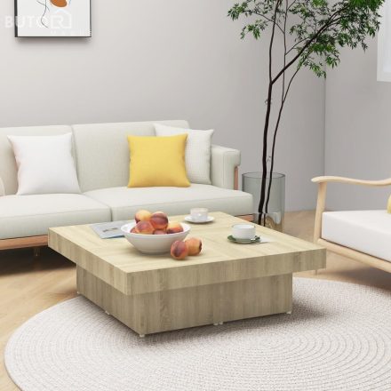 vidaXL sonoma tölgy színű szerelt fa dohányzóasztal 90 x 90 x 28 cm