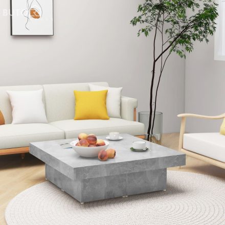 vidaXL betonszürke szerelt fa dohányzóasztal 90 x 90 x 28 cm