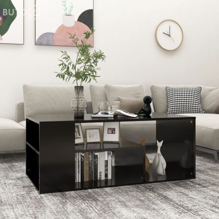 vidaXL fekete szerelt fa dohányzóasztal 100 x 50 x 40 cm