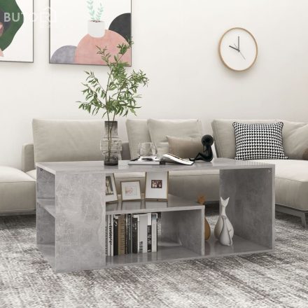 vidaXL betonszürke szerelt fa dohányzóasztal 100 x 50 x 40 cm