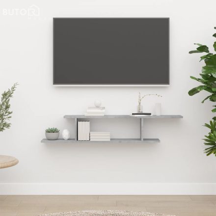 vidaXL betonszürke szerelt fa falra szerelhető TV-polc 125x18x23 cm
