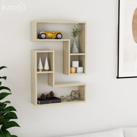 vidaXL 2 db sonoma tölgy színű szerelt fa fali polc 50 x 15 x 50 cm