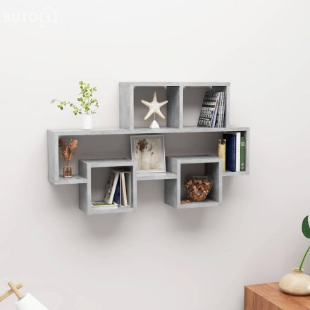 vidaXL autó alakú betonszürke szerelt fa fali polc 82 x 15 x 51 cm
