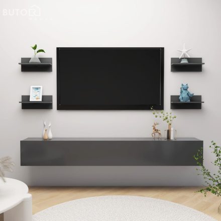 vidaXL 4 db szürke szerelt fa fali polc 40 x 11,5 x 18 cm