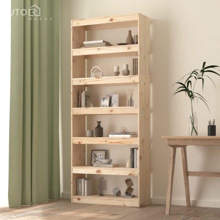 vidaXL tömör fenyőfa könyvszekrény/térelválasztó 80 x 30 x 199,5 cm