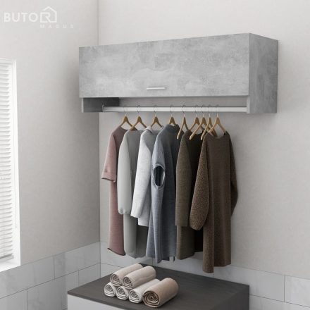 vidaXL betonszürke szerelt fa ruhásszekrény 100 x 32,5 x 35 cm