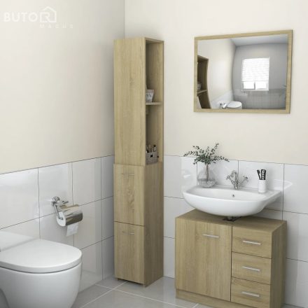 vidaXL sonoma tölgy színű szerelt fa fürdőszobaszekrény 25x26,5x170 cm