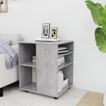 vidaXL betonszürke szerelt fa kerekes szekrény 60 x 53 x 72 cm