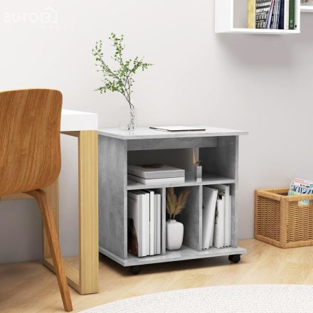 vidaXL betonszürke szerelt fa kerekes szekrény 60 x 45 x 60 cm