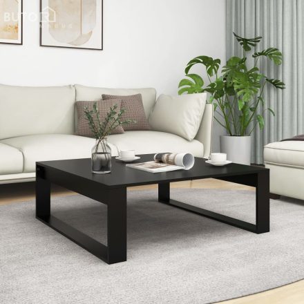 vidaXL fekete szerelt fa dohányzóasztal 100 x 100 x 35 cm