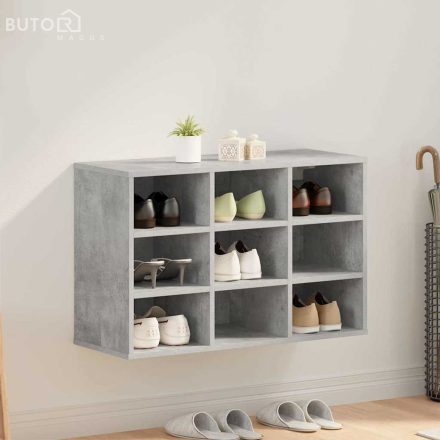 vidaXL Cipőszekrény polcokkal Beton szürke 77.5 x 30 x 51 cm Faanyag