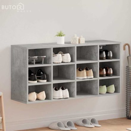 vidaXL Cipőszekrény polcokkal Beton szürke 103 x 30 x 51 cm Faanyag