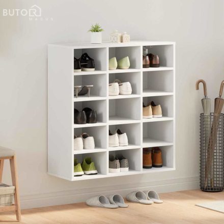 vidaXL Cipőszekrény polcokkal Fehér 77.5 x 30 x 83.5 cm Faanyag