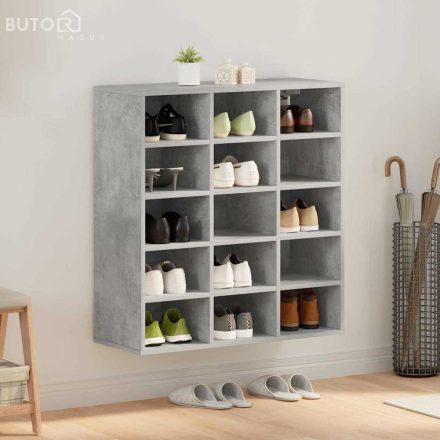 vidaXL Cipőszekrény polcokkal Beton szürke 77.5 x 30 x 83.5 cm Faanyag
