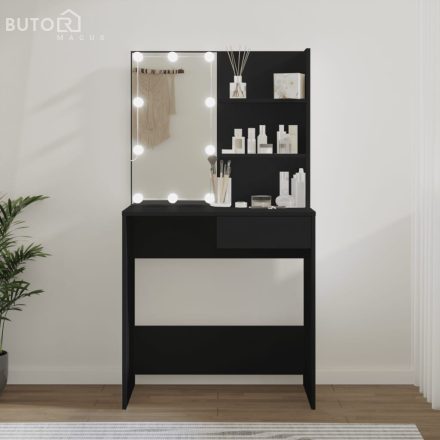 vidaXL fekete fésülködőasztal LED-del 74,5 x 40 x 141 cm