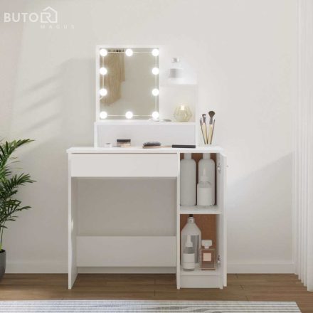 vidaXL fehér fésülködőasztal LED-del 86,5 x 35 x 136 cm