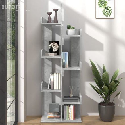 vidaXL betonszürke szerelt fa könyvszekrény 48 x 25,5 x 140 cm