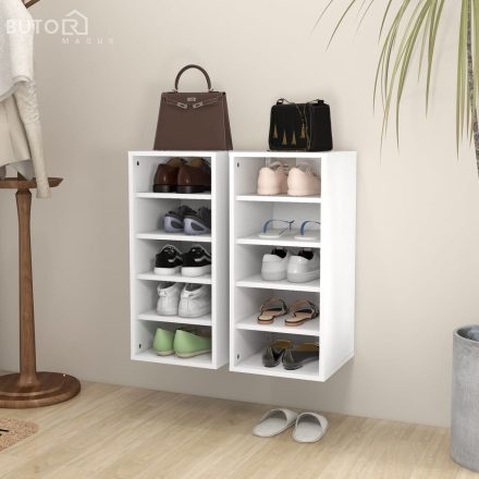 vidaXL 2 db fehér szerelt fa cipősszekrény 31,5 x 35 x 70 cm
