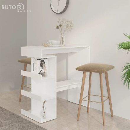 vidaXL fehér szerelt fa bárasztal tárolópolccal 100 x 50 x 101,5 cm
