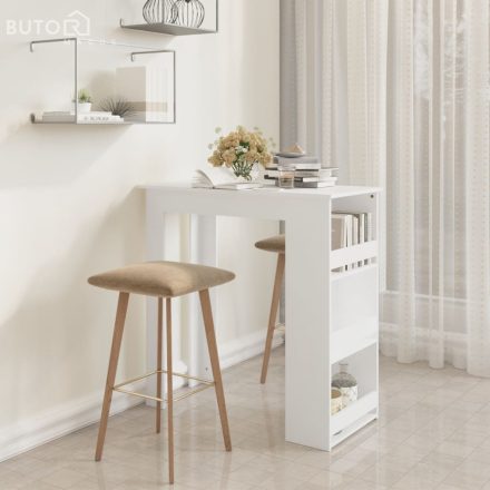 vidaXL fehér szerelt fa bárasztal tárolórekesszel 102 x 50 x 103,5 cm