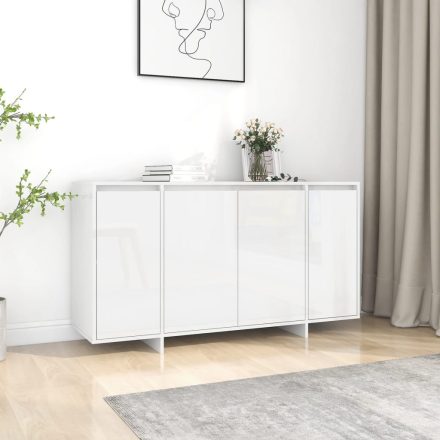 vidaXL magasfényű fehér szerelt fa tálalószekrény 135x41x75 cm