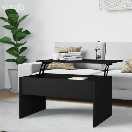 vidaXL fekete szerelt fa dohányzóasztal 80 x 50,5 x 41,5 cm
