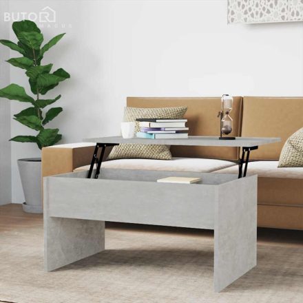vidaXL betonszürke szerelt fa dohányzóasztal 80 x 50,5 x 41,5 cm